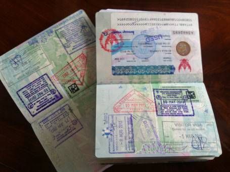 Visa Stamps in Passports