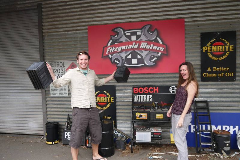 Outside Fitzgerald Motors, Neighbours Set Tour Outside Fitzgerald Motors, Neighbours Set Tour