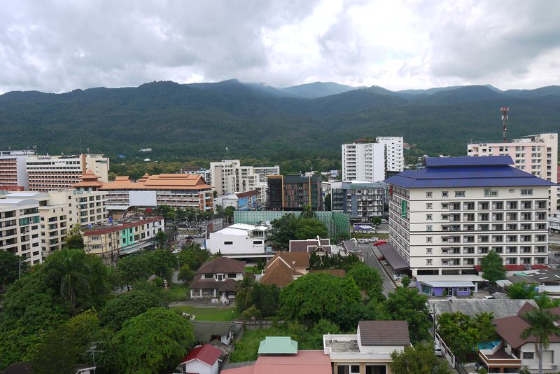 View over Chiang Mai from our apartment