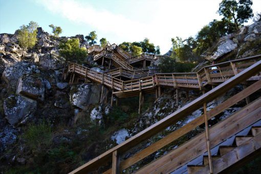 The steep boardwalk at Passadicos do Paiva in Portugal