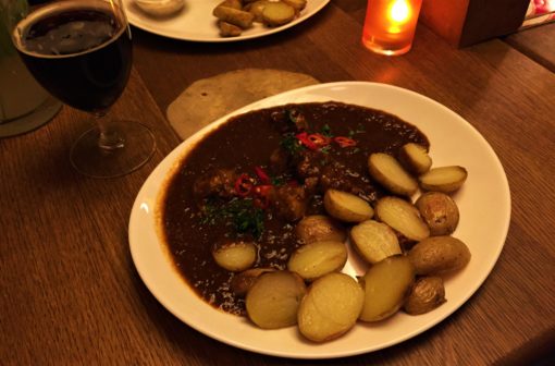 Vegan goulash at Maitrea, Prague